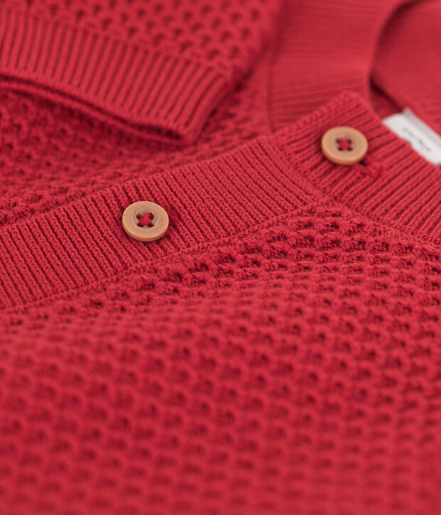 Baby-Cardigan aus Baumwollstrick rot