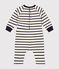 Langer Baby-Overall aus Molton weiss AVALANCHE/blau SMOKING