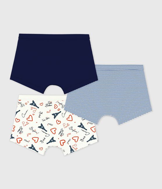 Set Kinder-Boxershorts mit überzogenem Bund aus Baumwolle mit Paris-Motiv variante 1