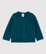 Baby-Cardigan aus Wolle und Baumwolle.
