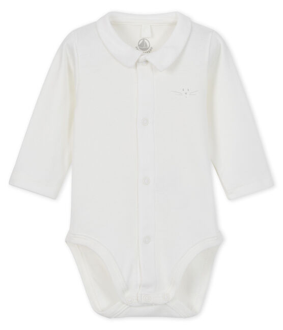 Langärmliger Babybody für Jungen weiss MARSHMALLOW