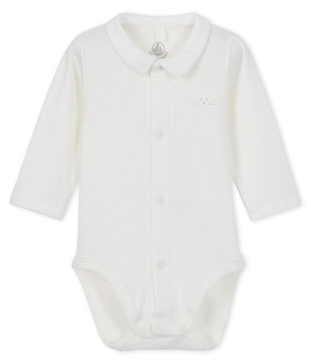 Lang&auml;rmliger Babybody f&uuml;r Jungen weiss