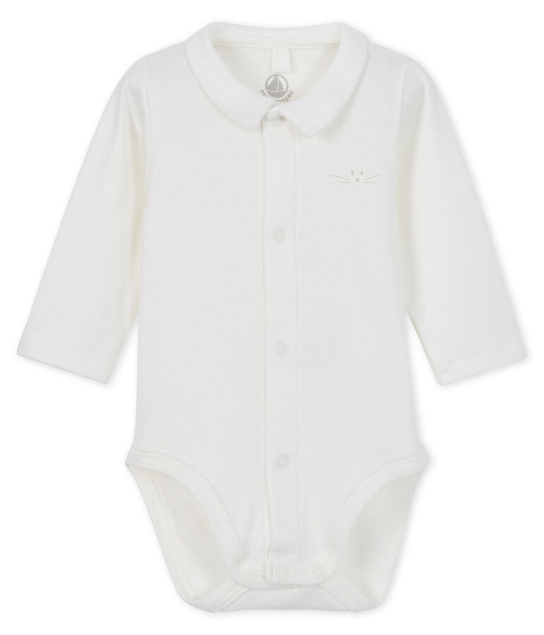 Lang&auml;rmliger Babybody f&uuml;r Jungen weiss