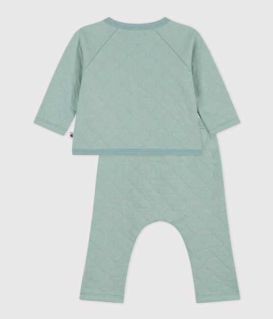 Baby-Set aus gestepptem Doppeljersey grün PAUL