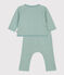 Baby-Set aus gestepptem Doppeljersey grün PAUL