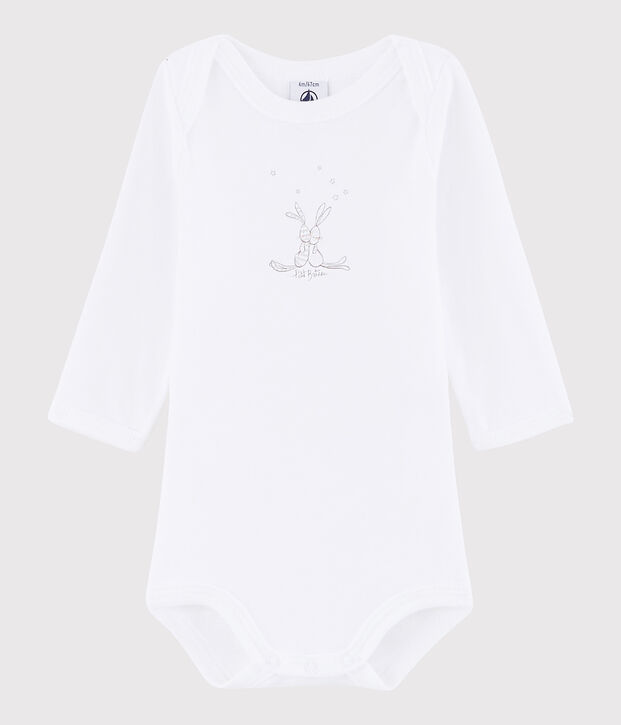 Lang&auml;rmeliger Baby-Body M&auml;dchen/Jungen weiss