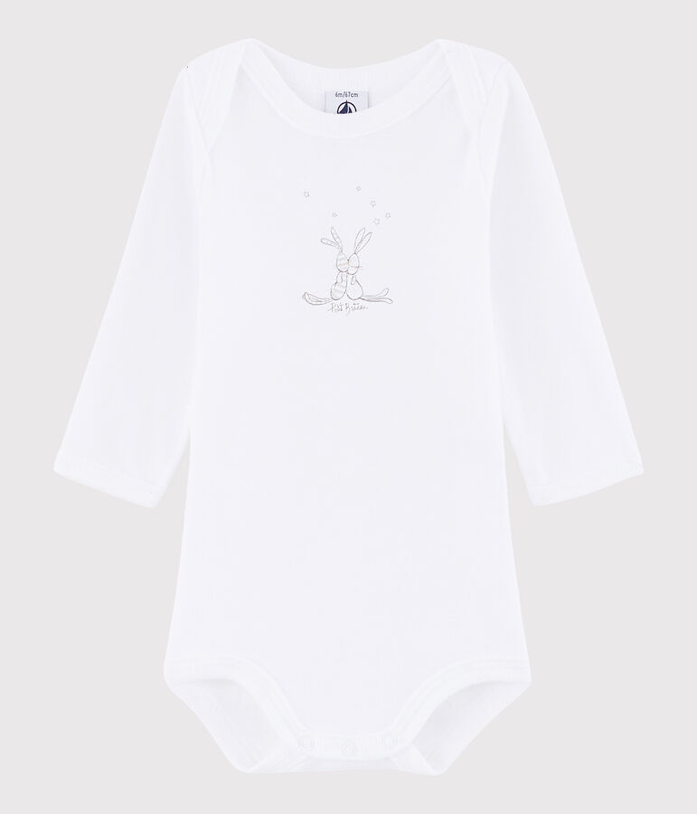 Lang&auml;rmeliger Baby-Body M&auml;dchen/Jungen weiss