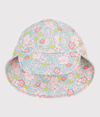 Gebl&uuml;mte Baby-Kappe mit UV-Schutz