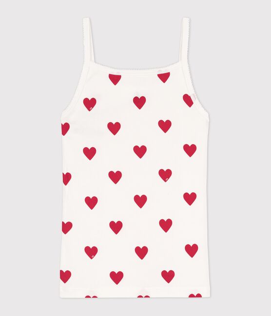 Trägershirt L’ICONIQUE aus BIO-Baumwolle für Damen weiss MARSHMALLOW/rot TERKUIT