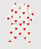 Dreiteiliges Baby-Set aus Bio-Baumwolle mit rotem Herzmuster weiss MARSHMALLOW/rot TERKUIT