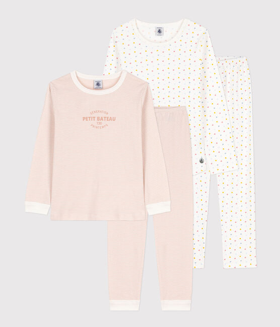 2er-Set Kinderpyjama aus Baumwolle mit kleinen Herzen für Mädchen variante 1