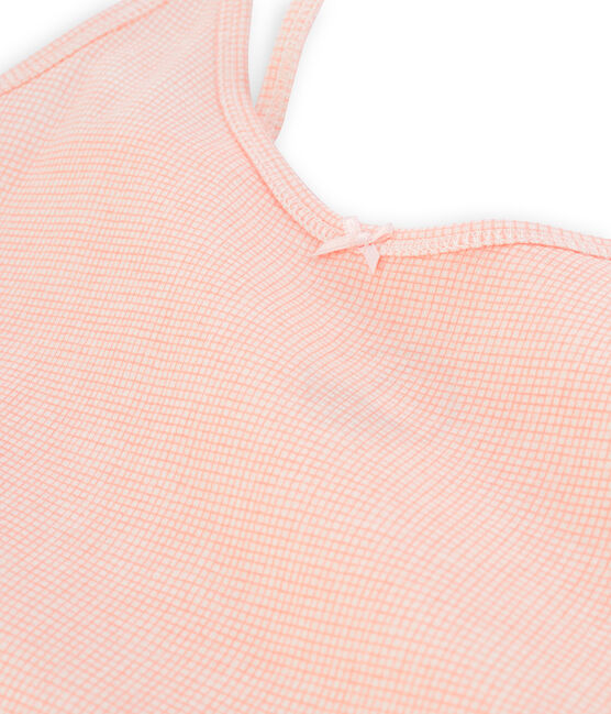 Damen-trägershirt weiss MARSHMALLOW/rosa ROSAKO