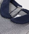 Baby-Mädchen-Kleid mit Milleraies-Ringelmuster blau SMOKING/beige COQUILLE