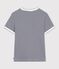 Kurz&auml;rmeliges Damen T-Shirt aus Baumwolle mit Streifen blau/weiss