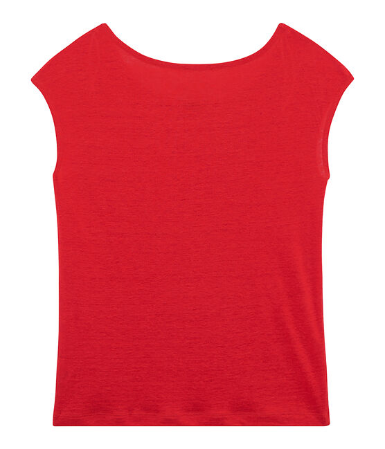 T-Shirt aus Leinen, Damen rot PEPS
