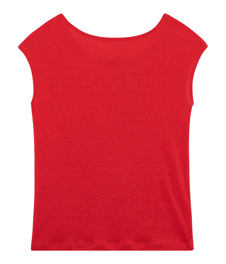 T-Shirt aus Leinen, Damen rot