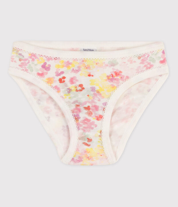 3er-Set Slips aus Bio-Baumwolle mit Herzmotiv f&uuml;r M&auml;dchen weiss/rosa/vielfarbig