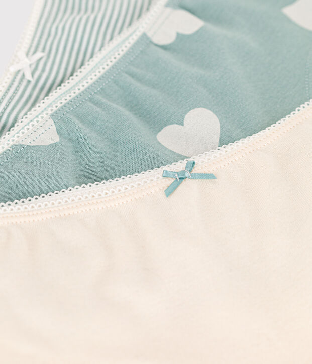 3er-Set-Shortys aus Baumwolle mit Herzmotiv f&uuml;r M&auml;dchen vielfarbig