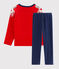 Kinderpyjama aus Nicki als Kostüm für Jungen blau MEDIEVAL/rot FROUFROU