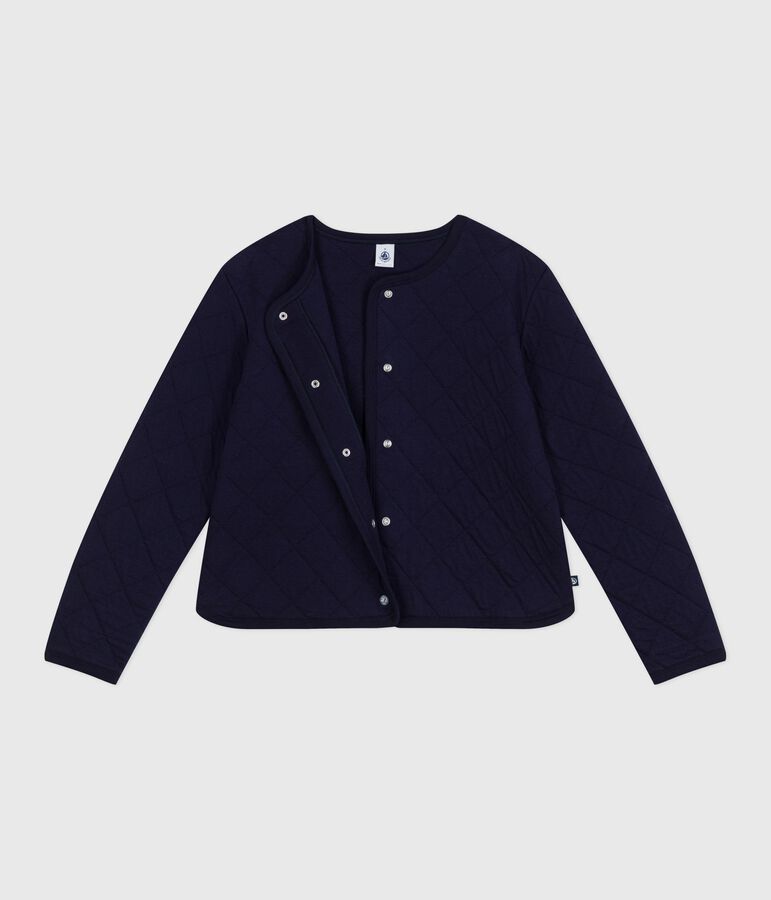 Damen-Cardigan aus einfarbiger Baumwolle blau