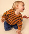 Baby-Sweatshirt aus gestreiftem Bouclé-Frottier ECUREUIL/ SMOKING
