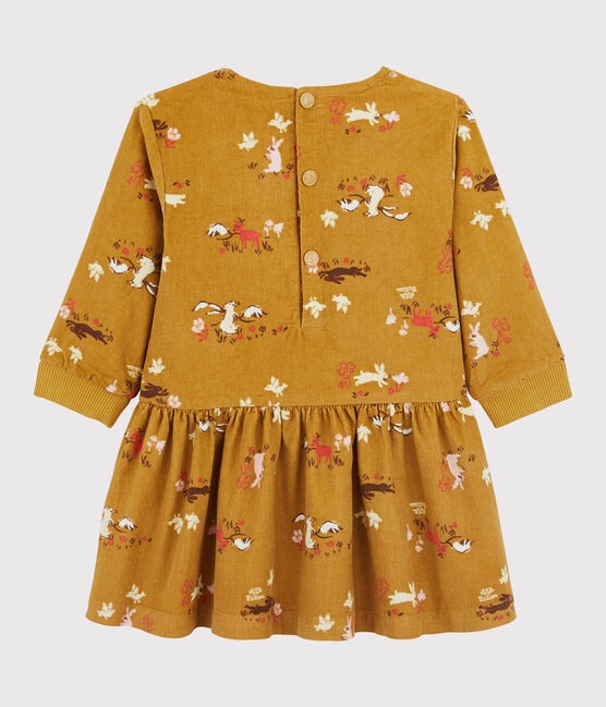 Baby-Kleid aus Cord für Mädchen gelb TOPAZE/ MULTICO