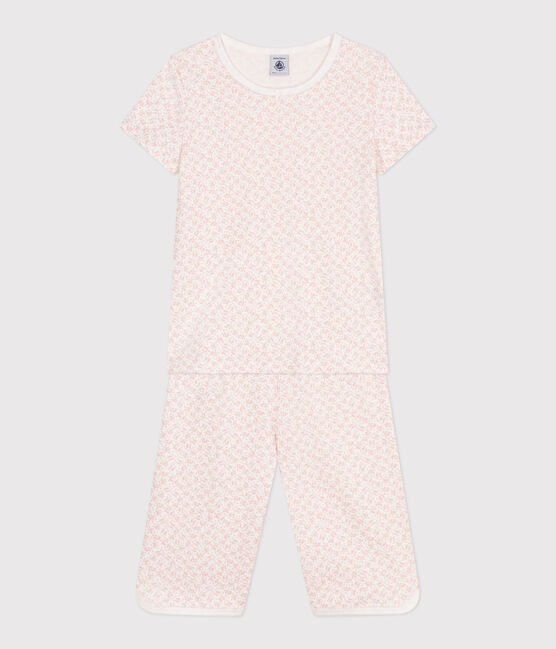 Kinder Capri-Pyjama aus Baumwolle mit Blumenmuster MARSHMALLOW/ PANTY