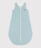 Gestreifter Baby-Schlafsack aus Rippstrick weiss MARSHMALLOW/ BRUME