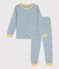 Kinderpyjama aus Baumwolle mit Ringelstreifen blau ROVER/weiss MARSHMALLOW