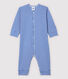 Fußloser Baby-Strampler aus Baumwolle mit blauen Streifen