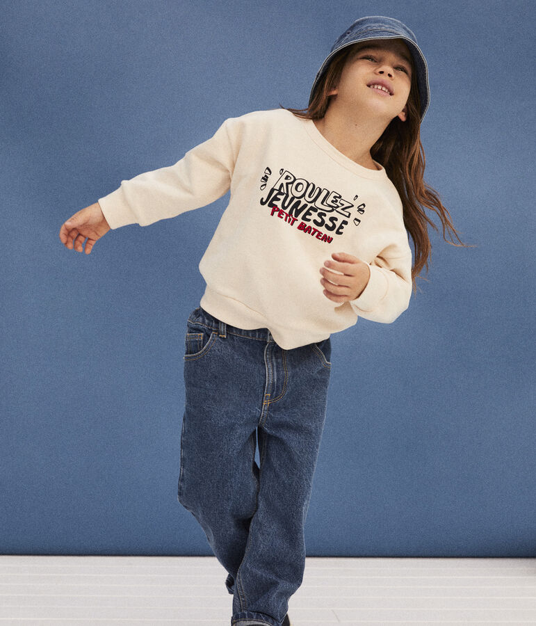 Bedrucktes Kinder-Sweatshirt aus Molton blau