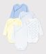 5er-Set langärmelige Baby-Bodys aus Bio-Baumwolle im Kimono-Schnitt