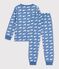 Kinder-Pyjama aus Molton mit Walmotiv blau/weiss