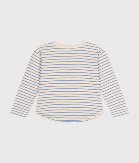 Langärmeliges Kinder-T-Shirt aus Doppeljersey für Jungen weiss AVALANCHE/ SKY CHINE