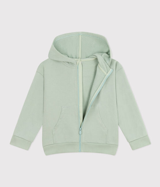 Kapuzen-Sweatshirt mit Reißverschluss aus Molton Kinder/Jungen grün HERBIER