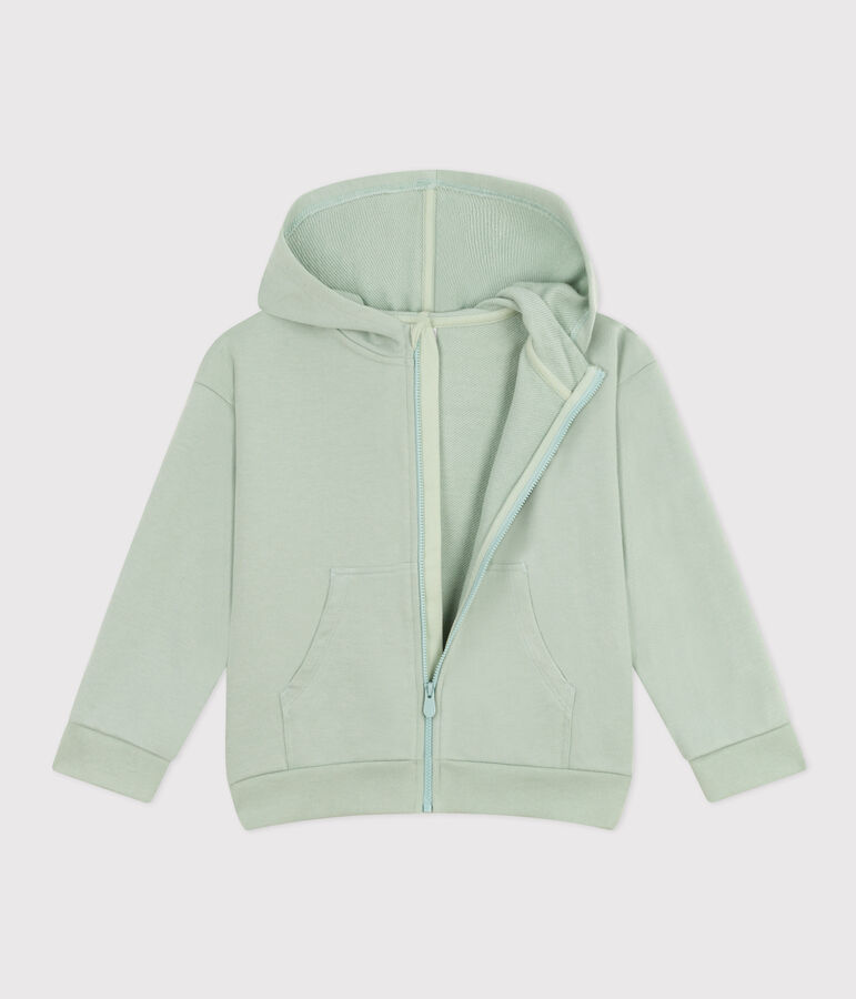 Kapuzen-Sweatshirt mit Rei&szlig;verschluss aus Molton Kinder/Jungen gr&uuml;n