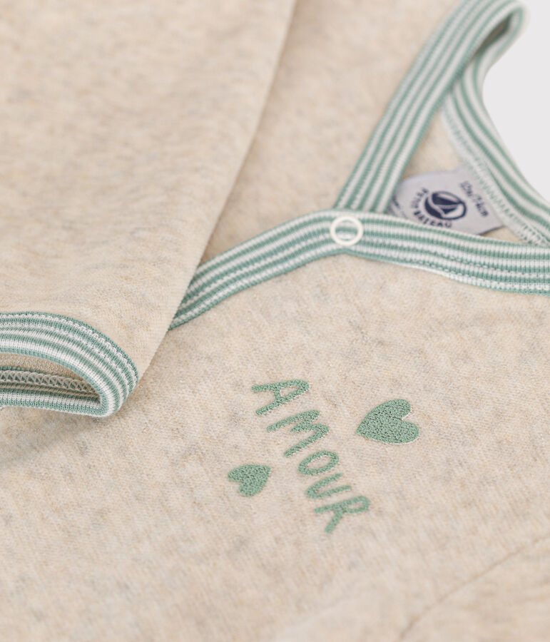 Baby-Strampler aus Samt beige