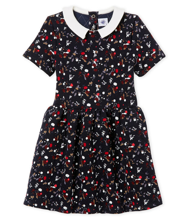 Kurz&auml;rmeliges M&auml;dchen Kleid blau/vielfarbig