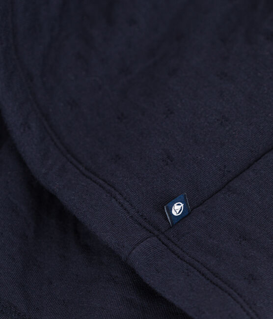 Langärmeliges Kinderkleid für Mädchen blau SMOKING
