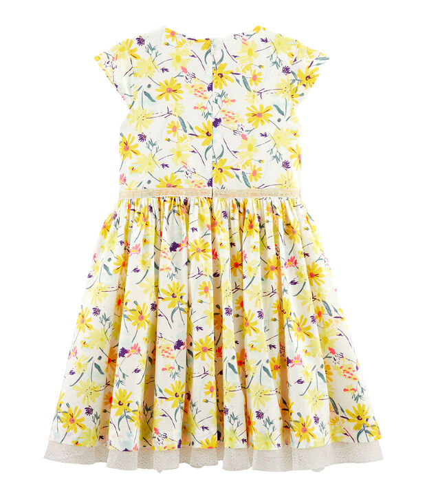 Kurzarm-Kleid f&uuml;r M&auml;dchen weiss/vielfarbig