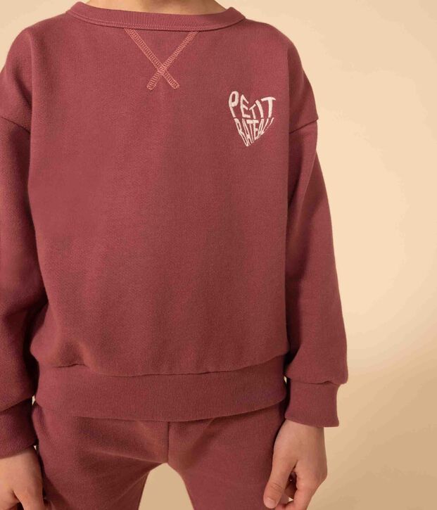 Sweatshirt aus Molton f&uuml;r Kinder/M&auml;dchen braun