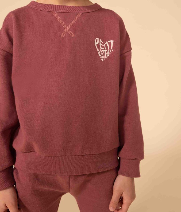 Sweatshirt aus Molton f&uuml;r Kinder/M&auml;dchen braun