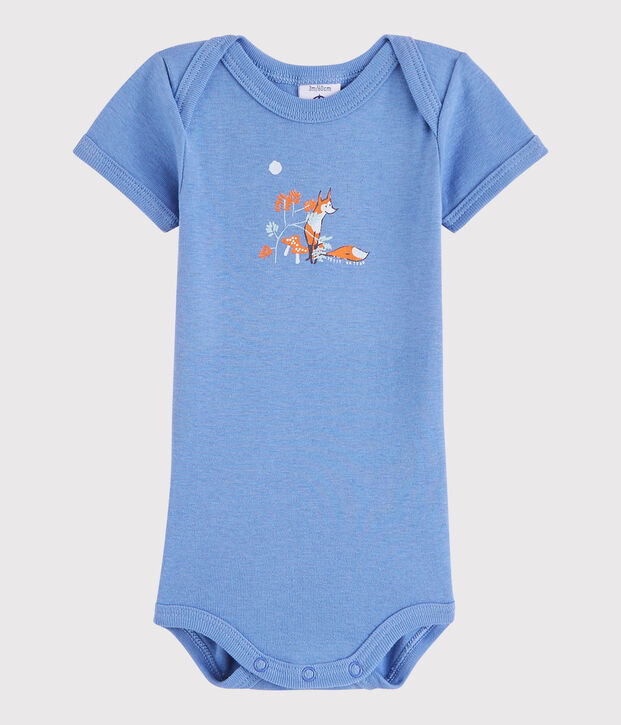 Kurz&auml;rmeliger Baby-Body M&auml;dchen/Jungen blau