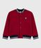 Kinder College-Jacke aus einfarbiger Baumwolle mit Sherpa-Futter AMARANTE