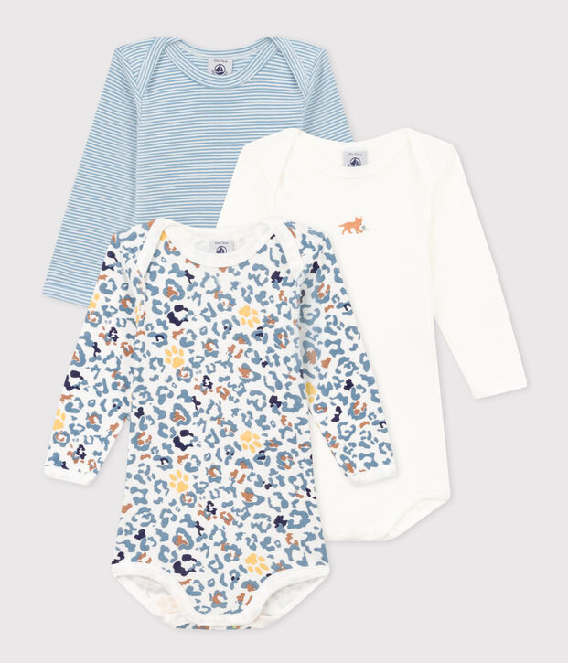 3er-Set lang&auml;rmelige Baby-Bodys aus Baumwolle vielfarbig