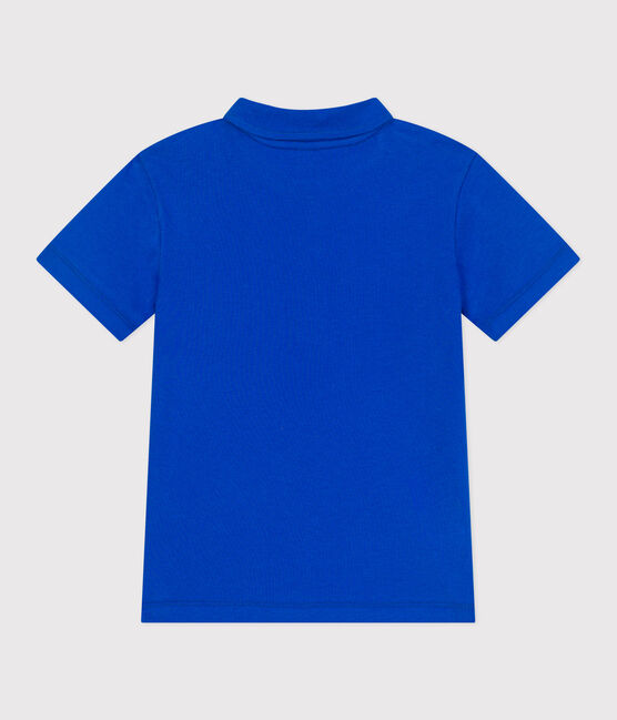 Kurzärmeliges Kinder-Poloshirt aus einfarbiger Baumwolle  blau PERSE