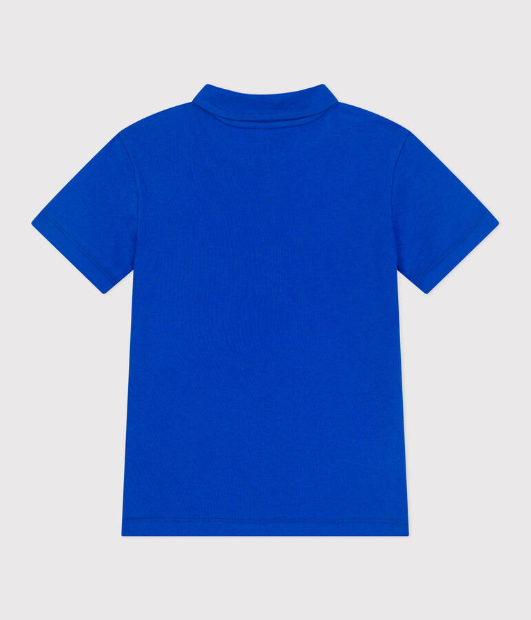 Kurz&auml;rmeliges Kinder-Poloshirt aus einfarbiger Baumwolle blau