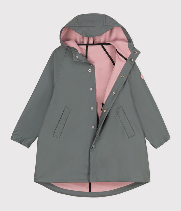 Kinder-Regenjacke mit zwei Farben gr&uuml;n/rosa
