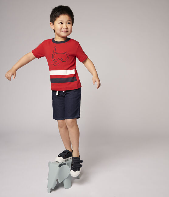 Kurzärmeliges Kinder-T-Shirt aus Baumwolle für Jungen rot TERKUIT