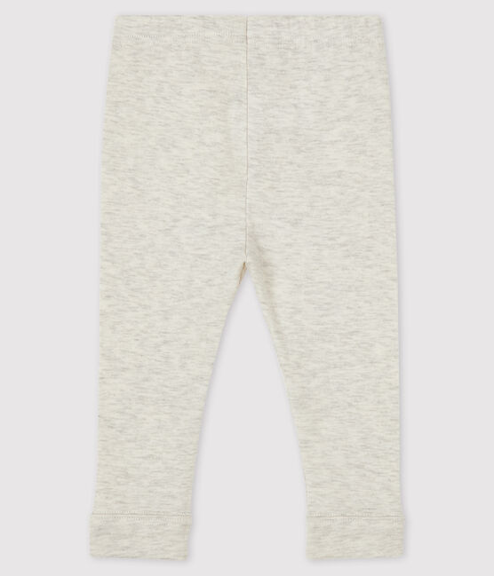 Einfarbige Baby-Legging aus 1x1-Rippstrick für Mädchen beige MONTELIMAR CHINE